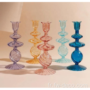 Vases de fleurs en verre de couleur nordique de haut en cristal